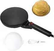 Non-Stick Electric Crepe Maker 900W, 20Cm Electric Crepe Maker Pan, 8In Non-Stick Surface, with Batter Bowl and Egg Beater, One-Touch Switch, for Pancakes and Egg Pancakes