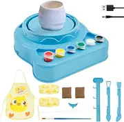 Electric Pottery Wheel Toys Kit Easy to Clean Interesting Pottery Wheel Kit Sturdy Clay Sculpting Tools Set