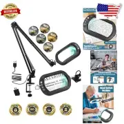 Flexible LED Magnifier Lamp for Crafts with Adjustable Lighting & 10X Zoom