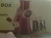 NIB Rotary Round Tumbling Box Slicer Shredder Cheese, Veggies, Taters Red Color