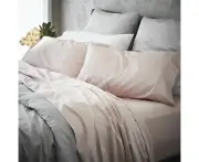 MyHouse Ashton Cotton Sateen Fitted Sheet Ballet Pink - Ballet Pink - Super King
