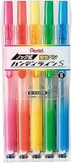 Pentel Knock Highlighter, Handy Line, 5 Color Set (SXNS15-5)