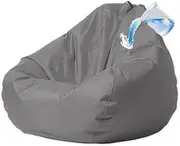 Outdoor Waterproof Bean Bag Cover No Filler Garden Beach Swimming Pool Floating Beanbag Pouf Chair Oxford Kids Adults (Color : Gray, Size : 2XL-D100cm-cover)