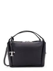 TOD'S Api $1845 Black Leather Top Handle Bag New And Authentic