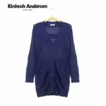 【KINLOCH ANDERSON】V領橫條針織長袖外套 金安德森女裝(KA0469015 深藍/黑)