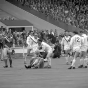 Brian Mctigue Of Wigan Stood No Chance Of Standing 1966 OLD RUGBY PHOTO