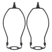 2 Set 9 Inch Lamp Harp with E26 Light Base UNO Fitter Adapter, Black