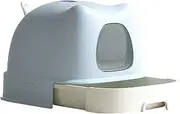 Enclosed Cat Litter Box with Lid Litter Tray with Scoop for Medium and Big Cats Multifunctional Covered Litter Pan