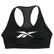 REEBOK Lux Vector Medium Impact Racerback Sports Bra Plus Size 1X Black Training