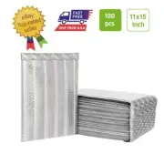 #5 100 PCS 11x15 in Metallic Bubble Mailers Rainbow Padded Envelopes with Seal