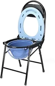 Z&y GLAa Portable Mobile Toilet Chair, Folding Bedside Commode/Shower Chair,Adult Transport Bathroom Seat, Comfortable Durable