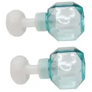 2pcs/set Clear Blue Bathroom Refillable Soap Bath Pump Foaming Bottle 300ml New