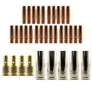 Mig MB15 RH 35 Piece KIT- 0.6mm - Binzel Style - Shroud - Contact Tip -Nozzle AK