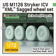 DEFDW72003A 1:72 DEF Model US M1126 Stryker ICV XML Sagged Wheel Set (ACA/DRA