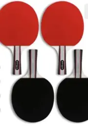 Ping Pong Paddle Set - Includes 4 Player Rackets, 6 Table Tennis Balls