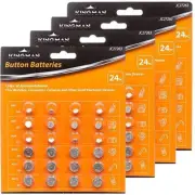 96 pc Assorted ALKALINE Button Coin Battery Cell Watch Calculator Flashlight E75