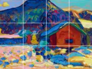wassily kandinsky winterstudie mit berg ceramic mural backsplash medallion