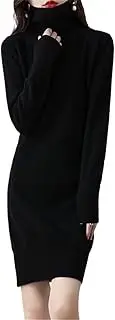 [Zozogag] Autumn Winter 100% Solid Wool Sweater Long Pullover Knitted Straight Dress Women Loose Warm Casual Dress Spring