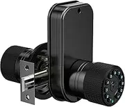 Double Sided Keypad Door Knob with Dual Cylinders and Key Alike, iuknob Keyless Entry Smart Door Lock for Entrance, Fence, Gate, Swimming Pool,Waterproof and Weatherproof for Outdoor & Interior Door.