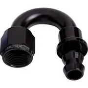 Aeroflow 400 Series Push Lock 180° Hose End -10AN, AF406-10BLK