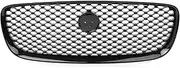 Gloss Black Car Front Radiator Upper Grille Mesh Grill ABS Exterior Moulding Compatible For Jaguar XF XFR X260 2016 2017 2018 2019 2020