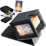 YOZOTI MTG Deck Box with Slot for Commander Display, Fits 100+ Double /120+ Single Sleeved Cards, with 2 Dividers and 1 Toploader,Compatible with Board Game TCG CCG