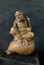 小葉黃楊木雕～羅漢苦行僧，高11直徑8厘米，重約147克，品