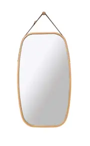 NNEDSZ HOME Hanging Full LengthWall Mirror - Solid Bamboo Frame and Adjustable L