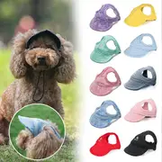 Dog Baseball Cap Pet Sun Hat Sunbonnet Outdoor Cap Dog Sports Hat Breathable Summer Travel Hat with Ear Holes Yellow XL