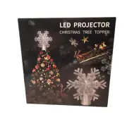 NIB Christmas Tree Topper Lighted with Snowflake Projector, LED (Silver)