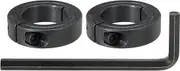 uxcell Bore 35 mm Single Split Shaft Collar 57 mm OD 15 mm Thickness Carbon Steel Locking Collar Clamp Style with Set Screw & Hex Wrench for Machine Tools Industry (Black, Pack of 2)