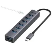 USB C to USB Hub 8 Ports USB 3.0 Adapter with 7 USB 3.0 Data PortsUSB Splitte...