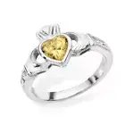 Sterling Silver November Birthstone Claddagh Ring