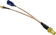 ROBAUN 1PC SMA Female to SMA Male and Fakra C Jack Connector Y Type Splitted Pigtail Cable RG316 30cm Adapter 12inch