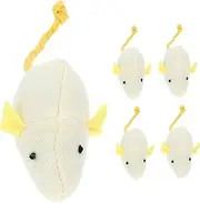 ERINGOGO 5pcs Plush Mouse Cat Interactive Chewing for Kittens Lightweight and Soft Stimulate Hunting Instincts for Exercise and Playtime Kitten Accessories