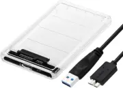 Transparent 2.5 Inch USB 3.0 to SATA Hard Drive Enclosure External HDD SSD Enclo