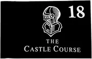 2BUT The Castle Course Golf Pin PGA Flag Practic Putting Green Golf Flag For Backyard Garden Double-Sewn 600D Nylon Miniature Pin Flag Regulation Tube Flag(8"X6")