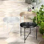 Iron Outdoor Side Table Small Accent End Table for Patio Garden Home Decor