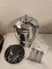 RSVP Endurance Stainless Steel Compost Recycling Pail NEW!