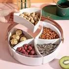 Round Divideds Serving Tray Plastic Compartment Plate Divided Dinner Plate