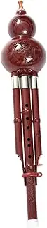 Frediuo Hulusi Flute Gourd Hlute C Key Musical Instrument Chinese Yunnan Folk Instrument for Home Gifts Concert Practicing Players, Red Bronze