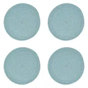 4x Annabel Trends Rope Trivet Table Mat Protector Pad Round 20cm Large Sage