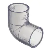 Zoro Select H406015ls Pvc Elbow, 90 Degrees, Solvent X Solvent, 1-1/2 In Pipe