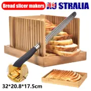 Foldable Bamboo Wood Bread Slicer Cutter Toast Loaf Cutting Guide Slicing Maker