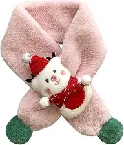 [Generic] Wool Scarf for Kids Winter Christmas Plush Shawl Scarf Christmas Ornaments For Children Kid X