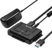 Alxum USB 3.0 to IDE SATA Adapter, Hard Drive Reader for Universal 2.5/3.5 IDE Hard Drive & SATA HDD SSD, Support One Touch Backup and Max 18TB, with 12V 2A Power Adapter & USB A Cable 80cm