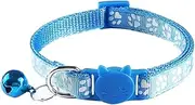 Generic 5PCS Adjustable Pet Collar with Bells Neck Jewelry for Kittens Durable Neck Rings Yellow Sky Blue Light Green Pet Supplies
