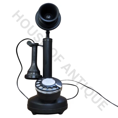Collectivle Rotary Dial Phone – Antique-Style Candlestick for Ratro Interiors.