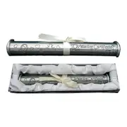Silver Pewter Baby Christening Certificate Holder in Satin Gift Box
