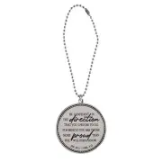 Compass Be Confident - 6 Inch Brushed Silver Zinc Alloy Dangle Mirror Car Charm